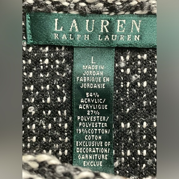 Lauren Ralph Lauren Full Zip Women’s Jacket Tweed Moto Zip Pocket Large Gray - Picture 7 of 16